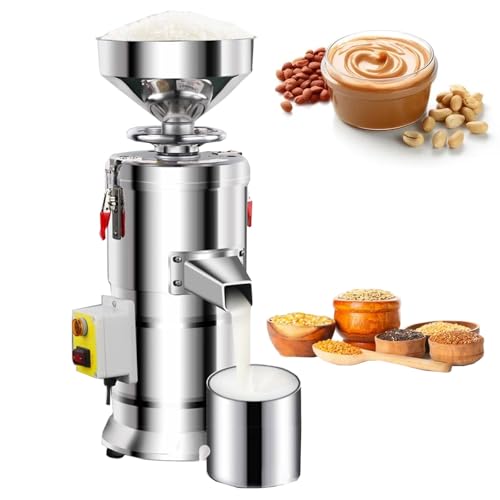 Machine À Beurre De Cacahuète Professionnelle 1100 W, Broyeur Colloïdal Électrique 15 Kg/H, en Acier Inoxydable avec Moteur en Cuivre, Silencieuse, pour Sésame Et Amandes.