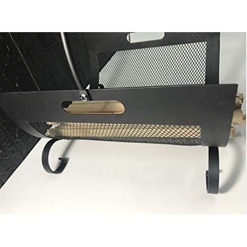 Soporte para leña pequeño con asas, soporte para leña, cesta de madera, soporte para leña, soporte para leña, interior y exterior