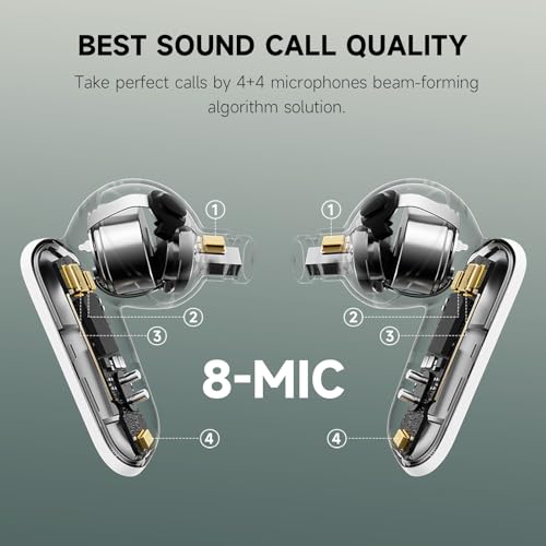 Image of Edifier NeoBuds Pro 2 True Wireless Headphones, Bluetooth 5.3 Noise Cancellation in-Ear Earphones with 8 Microphones, Fast Charging, Game Mode,Ivory