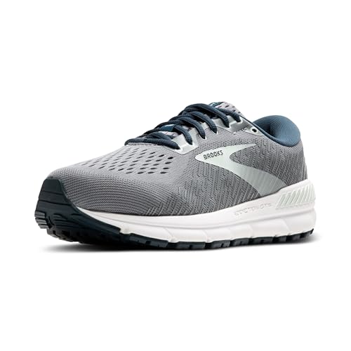 Brooks Women's Addiction GTS 15 Supportive Running Shoe - Grey/Navy/Aqua - 9 Medium