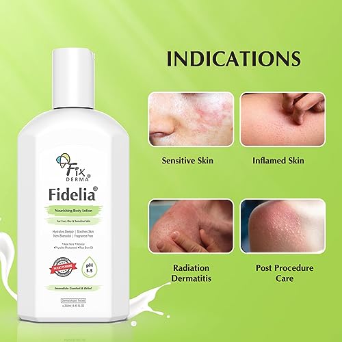 Image of Fixderma Fidelia Nourishing Body Lotion | Moisturizer for face & Body | Body lotion for Women & Men | Body Lotion for Sensitive & Very dry skin with Rice Brain Oil & Aloe vera - 250ml