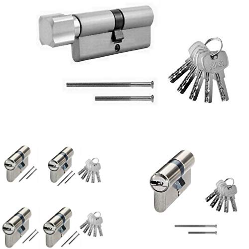 Preisvergleich Produktbild Zylinderschloss Tür Gleichschließend Türschloss Knaufzylinder Profilzylinder Neu (4er Set Profilzylinder Gleichschließend, 60mm 30 / 30)