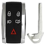 SCITOO Keyless Entry Remote Key Fob SHELL CASE Replacement for 5 Buttons Uncut Car Key for Jaguar XF 2009-2013 XJ8 2010 XK8 2006-2010 XKR 2006-2014 XK 2014-2015 1pc FCC KR55WK45694 KK-6255