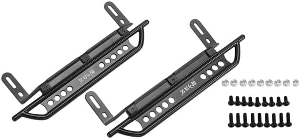 -1Pair Metal Side Pedal Rock Sliders Foot Pedal Side Guard Plate for TRAXS RTX-4 RTX4 1/10 RC Crawler Car Upgrade Parts - (Color: Black)