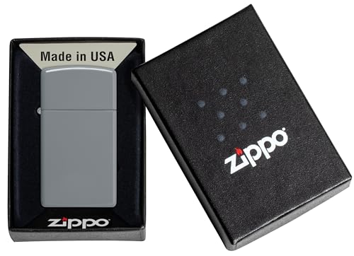Image of ZIPPO - Flat Grey, Slim - Windproof lighter, refillable, in gift box