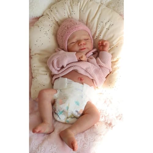 Lonian 17 Zoll Reborn Puppen Realistische Neugeborenen weichen Körper Poseable Full Vinyl Körper Mädchen wie EIN lebensechtes Baby mit Fütterung Kit für Kinder – Bild 5