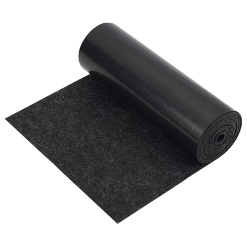 BENECREAT 4m x 30.3cm Schwarzes Boot Trailer Koje Teppich Polyester Marine Teppich staubdicht für Haus, Büro, Boot Lift Koje, Hotels Dekoration, Auto Kofferraumauskleidung, 2mm dick