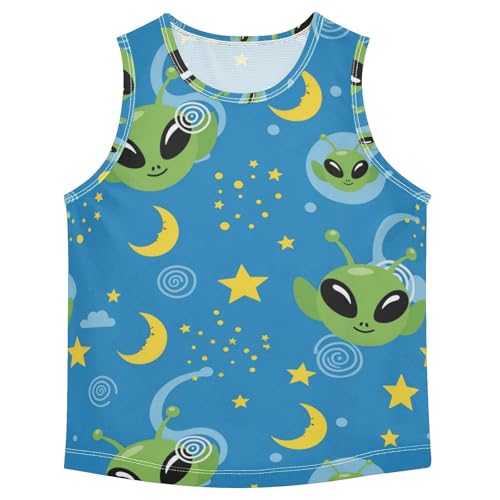 J JOYSAY Alien Star Moon Boys Tank Top Sleeveless Muscle Shirts Quick Dry Workout Sport Active Kids T-Shirts 3-15T