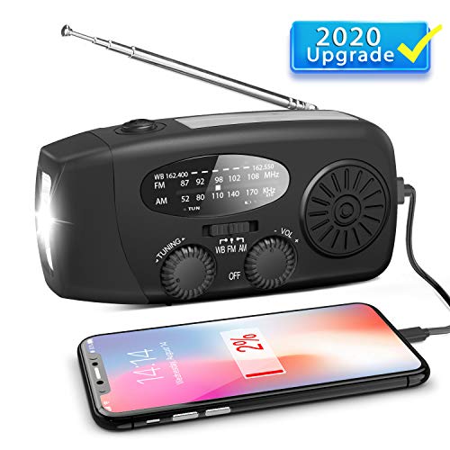 Emergency Hand Crank Radio, Portable Self Powered AM/FM/NOAA Solar Wind Up Weather Radio