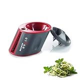 Westmark Gemüse-Spiralschneider Hand, mit 2 Schneidkegeln und Restehalter, Rostfreier Edelstahl/Kunststoff, Duolo, Anthrazit/Rot, 11622260