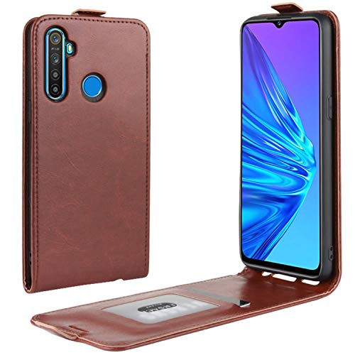 HualuBro Oppo Realme 5 Case, Realme C3 Case, Realme 6i Case, Retro PU Leather Shockproof Wallet Folio Flip Case Cover with Card Slot Holder and Magnetic Closure for Realme 5 Phone Case (Brown)