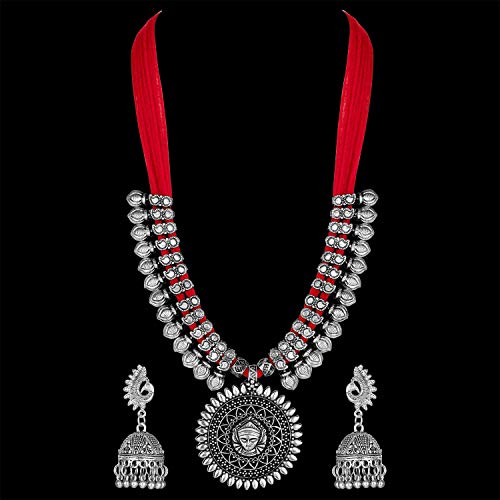 Oxidised Silver Antique Necklace Set