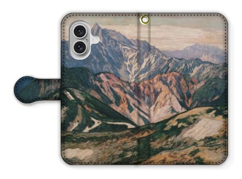 手帳型 iPhone17互換 スマホケース 【アートシリーズ】 吉田博 ☆新版画☆ 浮世絵 絵画 芸術 アート 風景画 art (槍ヶ岳)