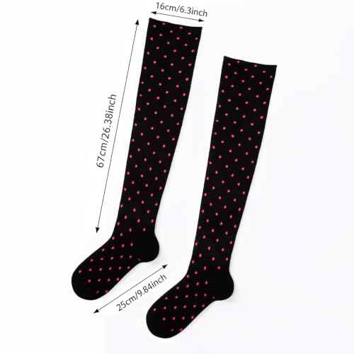 Image of YELAIVP Plus Size Thigh High Socks Extra Large Stripe Over Knee High Stockings for Women