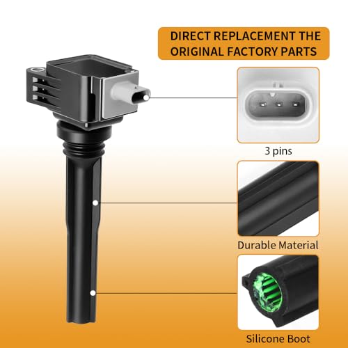 Image of Set of 6 UF826 Ignition Coil Pack With Iridium Spark Plugs Compatible with 2018-2022 Ford Expedition 2017-2020 Ford F150, 2017-2021 GT, 2018-2021 Lincoln Navigator 3.5L V6 for UF826 HL3Z12029A 368330