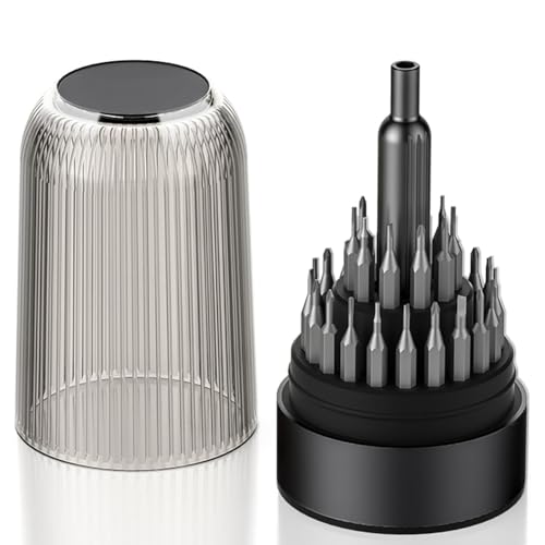 Hipzeepo de Mini Tournevis 31 en 1 Magnétique, Kit D'Outils de Réparation Compact pour Lunettes, Électronique, Montres Noir.