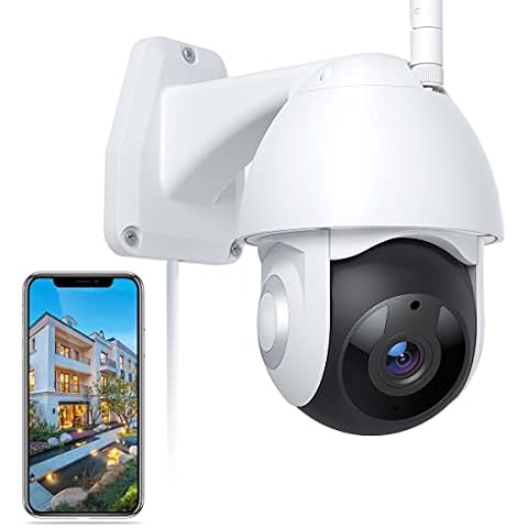 OYU 360 View Wifi Outdoor Security Camera Home System 1080P with IP66 Weatherproof Motion Detection Night Vision,2-Way Audio Cloud Camera Works with Google Home, White (YV005), 1 Count (Pack of 1) Cover