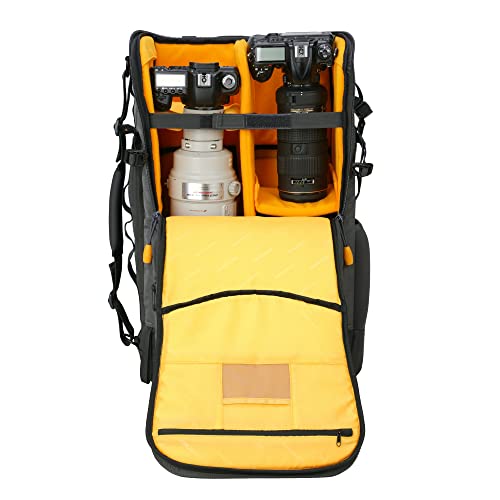 Image of VANGUARD Alta Sky 68 Camera Backpack - 34L Capacity, Rear Access, Super-Telephoto & Drone Compatible, Fits 16 inch Laptop | Rear and Top Access, Supports Up to 800mm Super-Telephoto, Custom Dividers, Rain Cover
