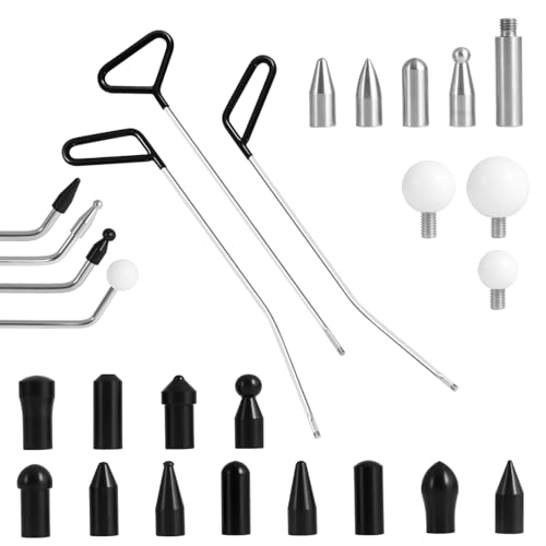 Poakkus Paintless Dent Repair Tools 6 Pieces of Dent Removal Rods with Awl Head Paintless Dent...