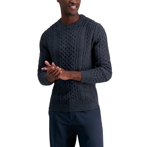 Haggar Men's Long Sleeve Crew Neck Sweater