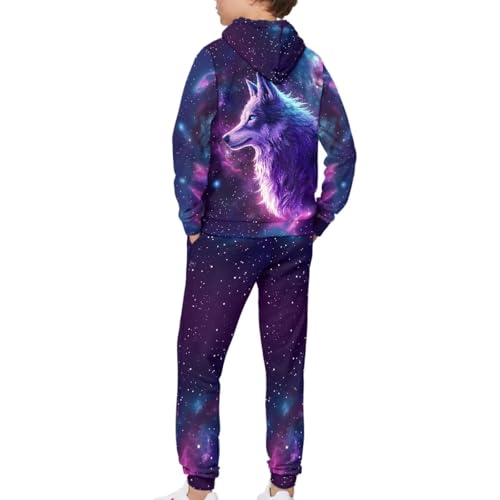 WELLFLYHOM Boy Clothes Long Sleeve Hoodie Sweatsuits Tops and Pants 5-12 T 2Pcs Boys Athletic Kids Pants Set2