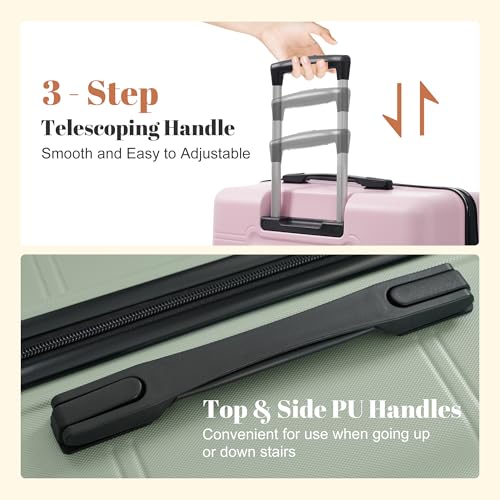 Image of 6 Pcs ABS Hardshell Luggage Set Spinner Wheel Suitcase Suitcase