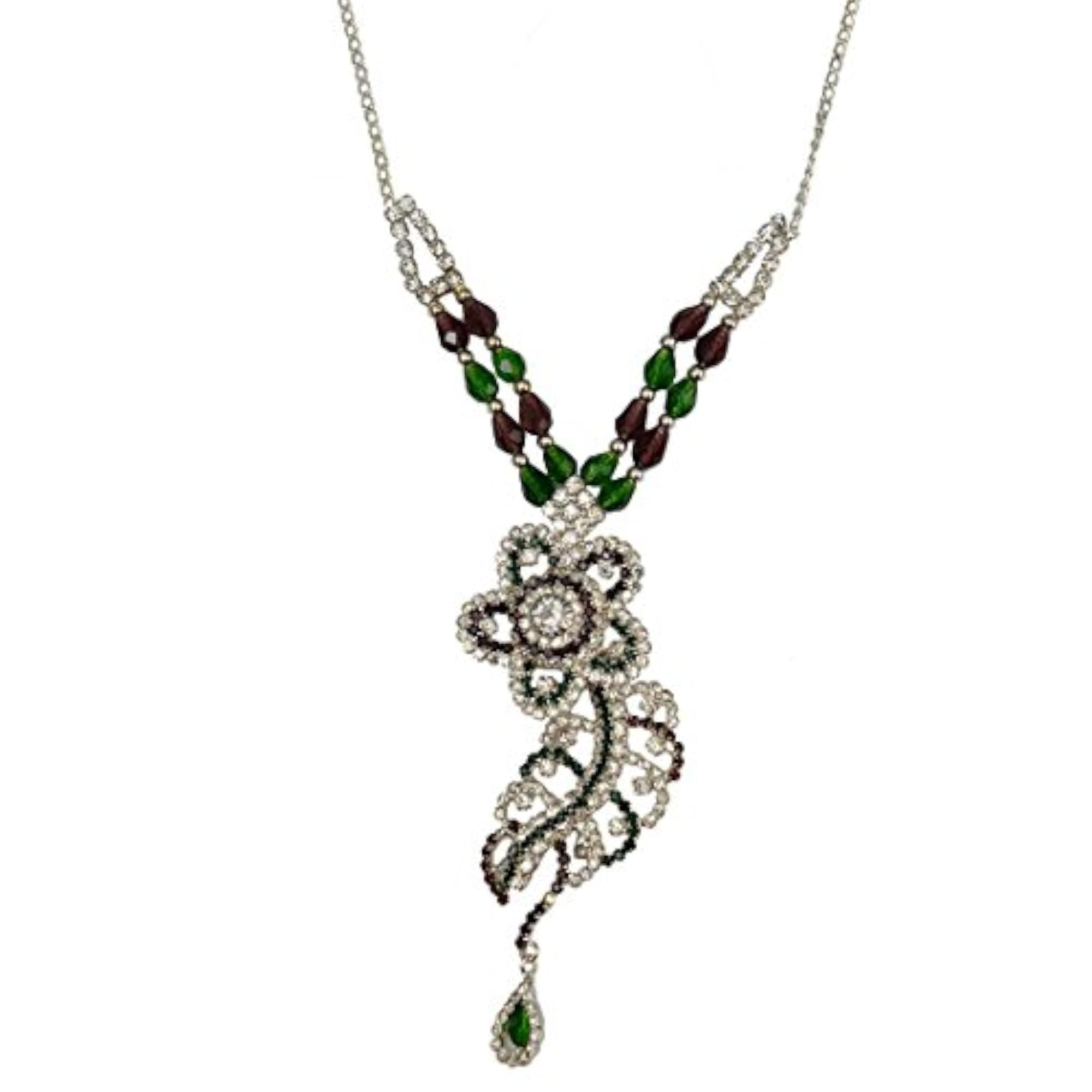 Elegant Pendant Set with Matching Earrings in Silver Tone