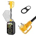 YongerTool RV Surge Protector 30 amp,Waterproof Cover RV Voltage Protector Monitor with Rugged Pull Handle Designed for RV Camper Travel Trailer