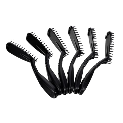 HONITANO Brosse pour Coloration Cheveux Professionnelle en Plastique Noir Facile à Tenir Peigne, Lot de 6 pour Salon ou Teinture Maison