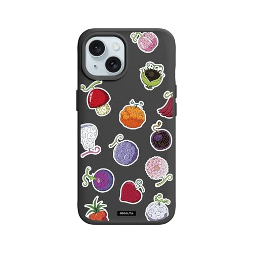 Coque iPhone 15 MagSafe RhinoShield SolidX Noir motif One Piece Devil Fruits antichoc