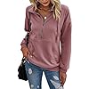 PRETTYGARDEN Women’s Casual Long Sleeve Lapel Zipper Sweatshirt Drawstring Loose Pullover Tops