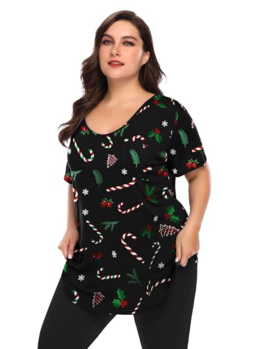 Image of BELAROI Women Plus Size Tops V-Neck Tunics Shirts