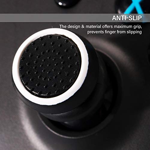Image of FPS Thumbstick Extender & 3D Texture Rubber Silicone Grip Cover 2 Sets for Xbox Series X /S & Xbox One Controller(Black+Clear)
