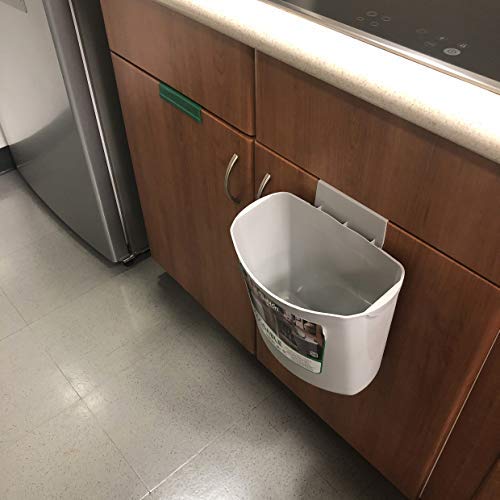 Two Pack in-Cabinet Hanging Trash Can. Small Garbage bin Ideal for use in Kitchen