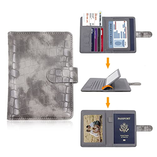 Image of Melsbrinna Rfid Passport Holder for Travel women /Men, Cute Passport Wallet Rfid Blocking Card Slots, Rfid Passport Cover /CaseTravel Wallet, Passport Book Holder (1, Grey)