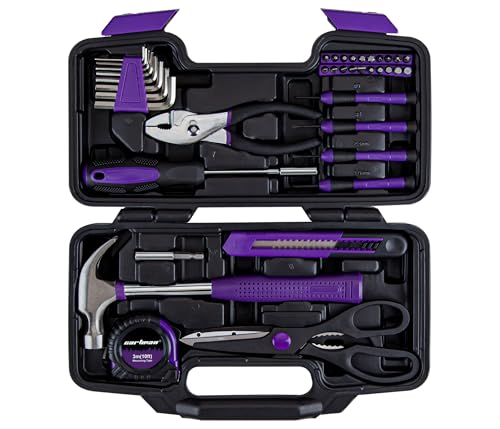 CARTMAN 39-Piece Household Tool Set Purple Hand Kit With Storage Case