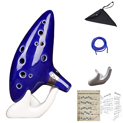 Aovoa Legend of Zelda Ocarina 12 Hole Alto C with Getting Started Guide Display Stand and Protective Bag