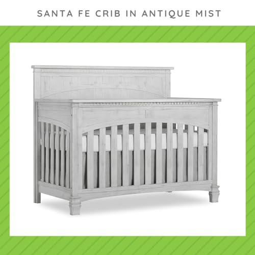Image of Toddler Bed Safety Guard Rail for Evolur Baby Convertible Cribs - Solid Wood Rail for Convertible Crib to Toddler Bed Conversion - Safety Bed Rail for Children (Antique Grey Mist, Model 846)