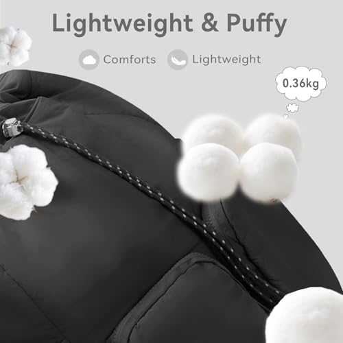 MICOM Travel Backpack for Women Puffer College Laptop Bookbag Drawstring Casual Daypack Lightweight for Women Travel (Black)3