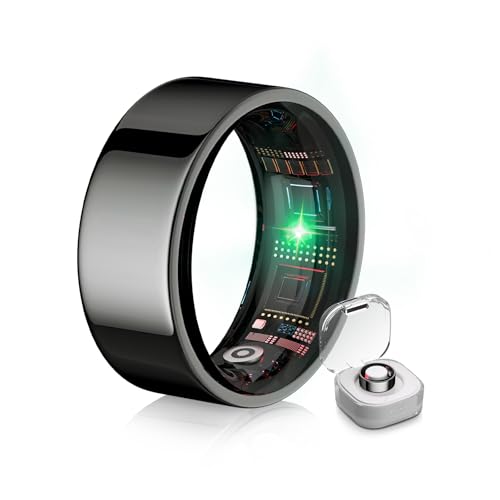 IUHFSIFS 6.0 Smart Ring & Inklusive Ladefach【Branchen Nr.1 – 0 Messfehler】 2025 Fitness Tracker für Sleep Tracking Wearable, SpO2, Smartring für Android & iOS Schwarz 11#