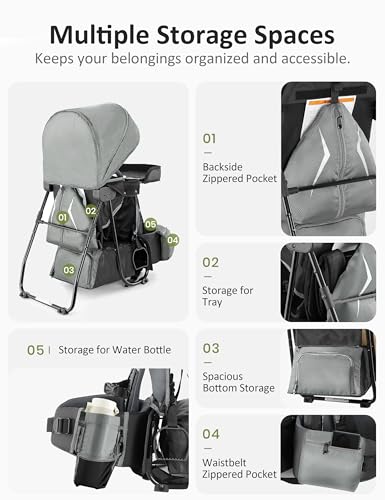 Besrey OTH07 Baby Backpack Carrier, Toddler Hiking Backpack thumb #5