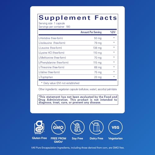 Pure Encapsulations Essential Amino Acids - Muscle Recovery Support & Health* - with Leucine, Threonine & Tryptophan - 180 Capsules - Image 3