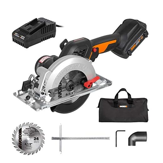 WORX WX531L 20V 2.0Ah 4-1/2" Brushless Cordless Circular Saw Battery and Charger Included