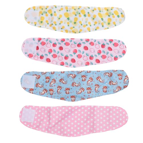 Pañales para perros lavables bandas de vientre suave reutilizables 4 piezas para perros nappies de cachorro envoltura después de la cirugía entrenamiento de cuidado de heridas (S)