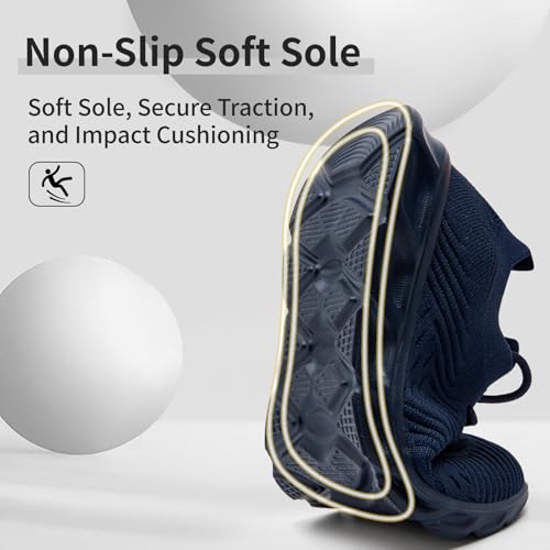 Image of Running Shoes for Men Non Slip Tennis Gym Sneakers Lightweight Breathable Mesh Athletic Shoe Comfortable Casual Workout Walking Shoe for Outdoor Travel Work and Daily Use