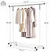 VICERII Clothing Rack, 55.51 Inch Heavy Duty Clothes Rack Rolling Garment Rack with Wheels and Bottom Shelf, 130LB Capacity Clothes Racks for Hanging Clothes, Coats, Shirts, Sweaters, Skirts, White