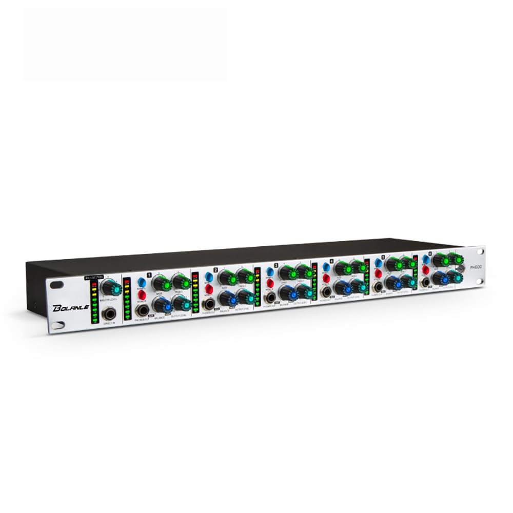 Bolanle PH6000 - Amplificatore di distribuzione e miscelazione cuffie ad alta potenza a 6 canali, jack da 3,5 mm e 6,35 mm