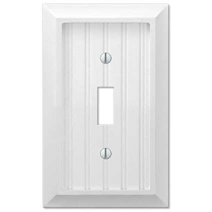 AmerTac 279TW 1 Toggle Cottage White Wood Wallplate