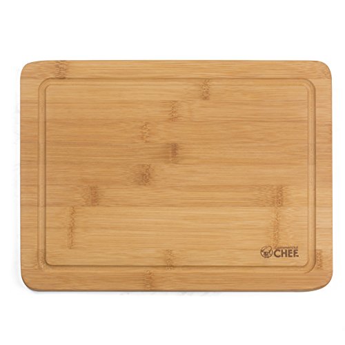 Cutting Board by Commercial Chef- Premium Chopping Board- Kitchen Cutlery and Charcuterie Station for Serving Meats, Cheese and Vegetables, Bamboo (Medium)