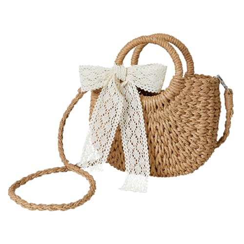 Womens straw crossbody bag Woven Beach Bag Shoulder Bags Top Handle Satchel Handbag Purse for Summer